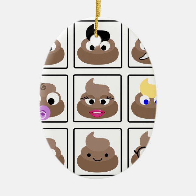 Poop Many Faces Ceramic Ornament (Front)
