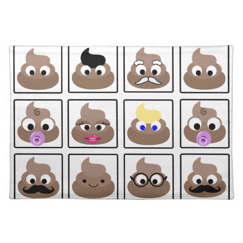 Poop Many Faces Cloth Placemat