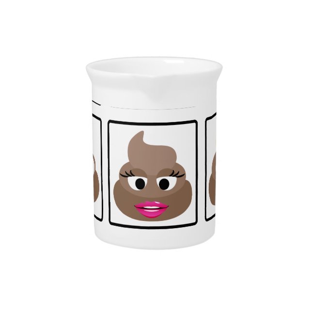 Poop Many Faces Drink Pitcher (Front)