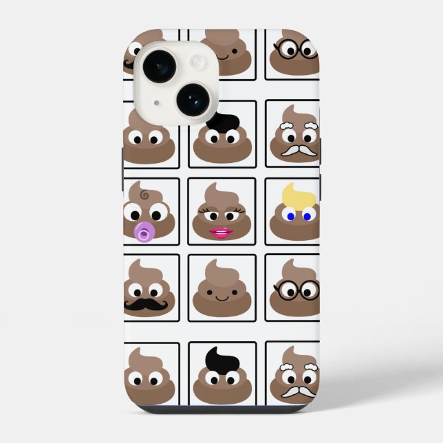 Poop Many Faces Iphone Case (Back)