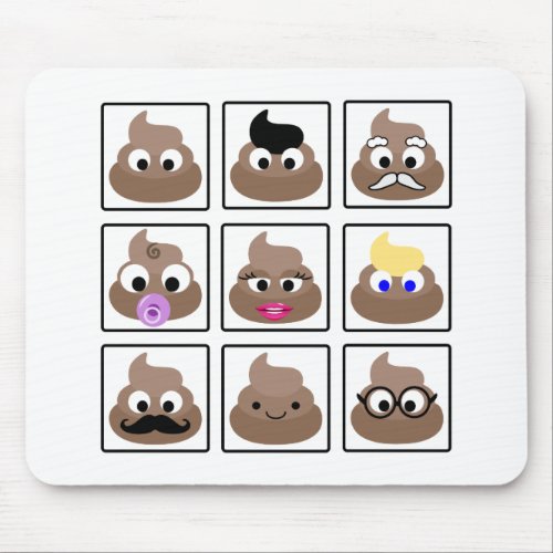 Poop Many Faces Mouse Pad