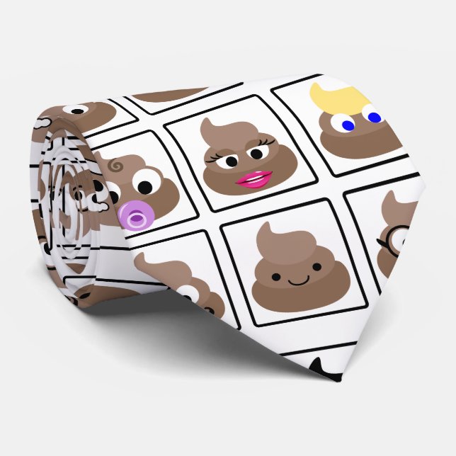 Poop Many Faces Neck Tie (Rolled)