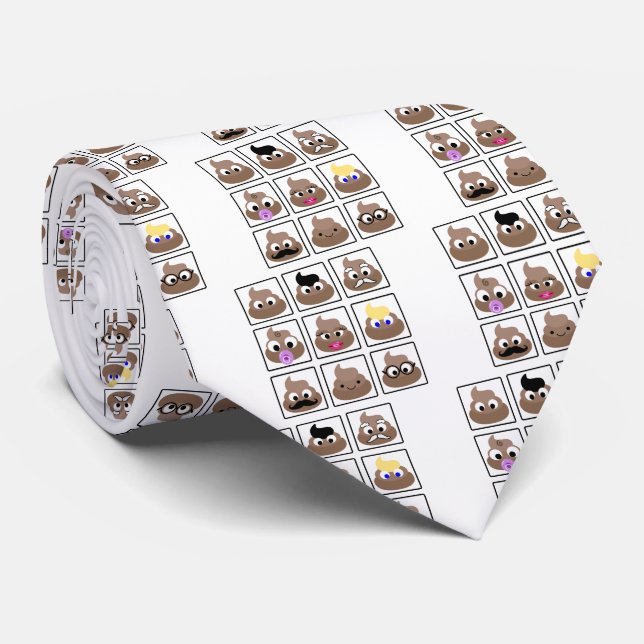 Poop Many Faces Neck Tie (Rolled)