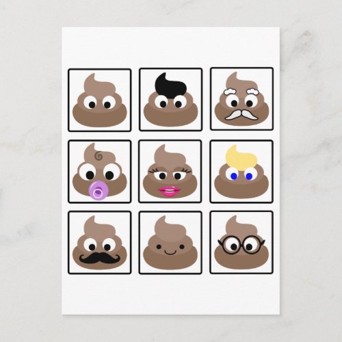 Poop Many Faces Postcard