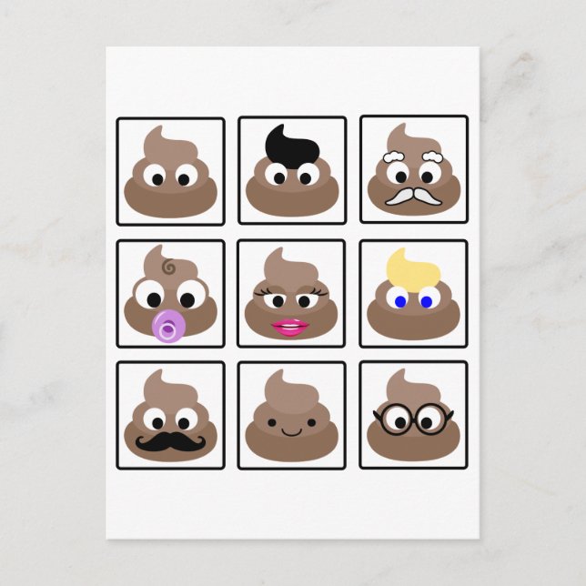 Poop Many Faces Postcard (Front)