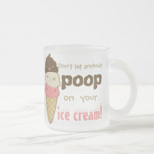 poop on ice cream frosted glass coffee mug