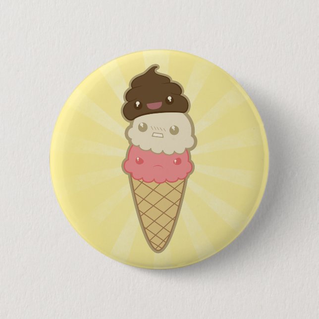 Poop on Ice Cream Pinback Button (Front)