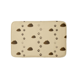 Poop & Paw Prints Cute Messy Pet Owner's Bath Mat