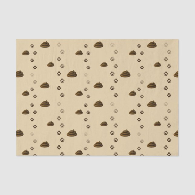 Poop & Paw Prints Cute Messy Pets Animal Lover's Tissue Paper (Front)