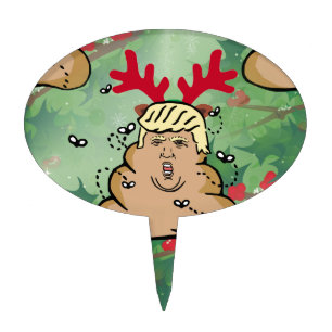 poop reindeer donald trump cake topper