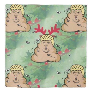 Poop Reindeer Donald Trump Duvet Cover by funnychristmas at Zazzle