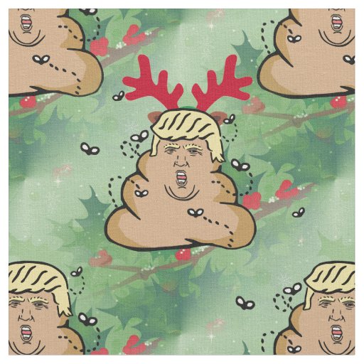 poop reindeer donald trump fabric
