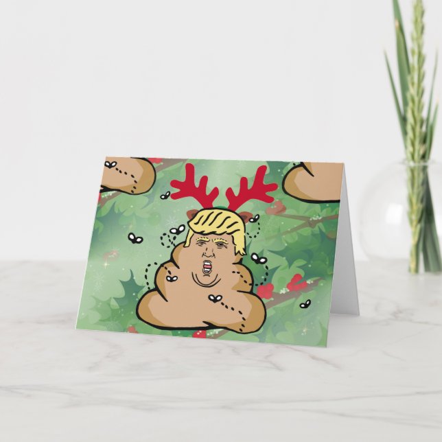 poop reindeer donald trump holiday card (Front)