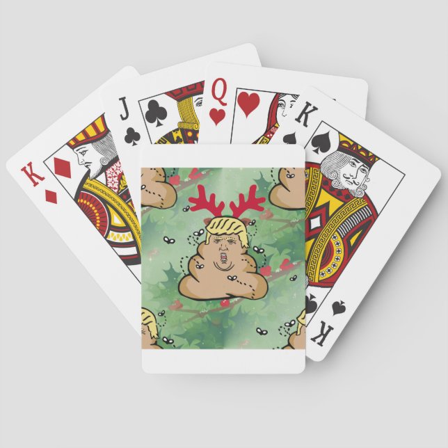 poop reindeer donald trump poker cards (Back)
