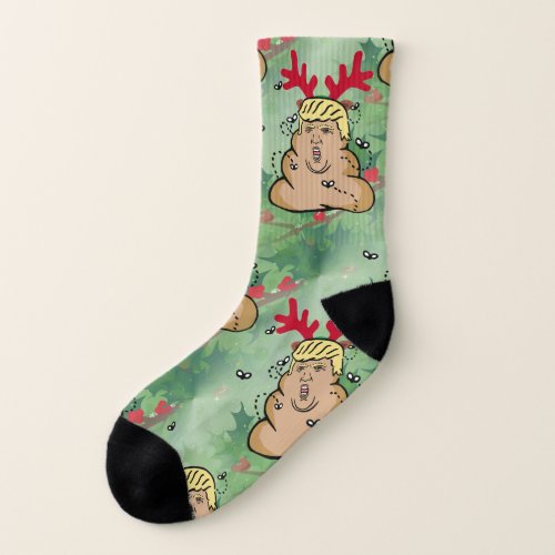 poop reindeer donald trump socks