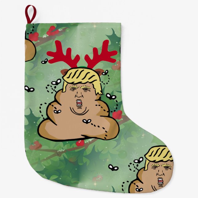 poop reindeer donald trump stocking (Front)