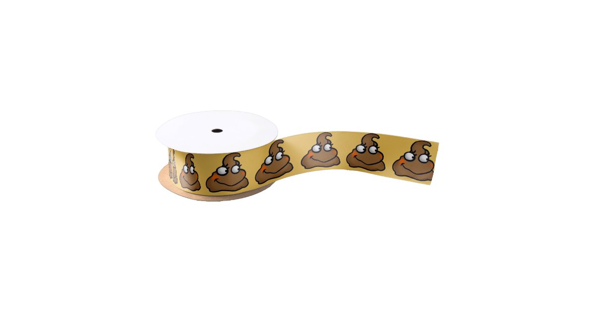 poop satin ribbon | Zazzle