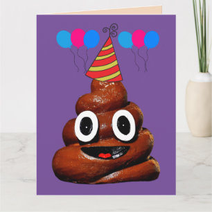 POOP SMILE FUNNY BIRTHDAY BIG GREETING CARD
