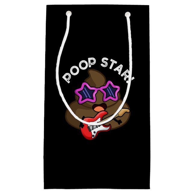 Poop Star Funny Pop Star Pun Dark BG Small Gift Bag (Front)