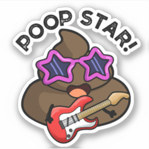 Poop Star Funny Pop Star Pun Sticker