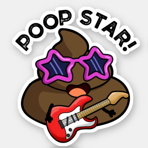Poop Star Funny Pop Star Pun  Sticker