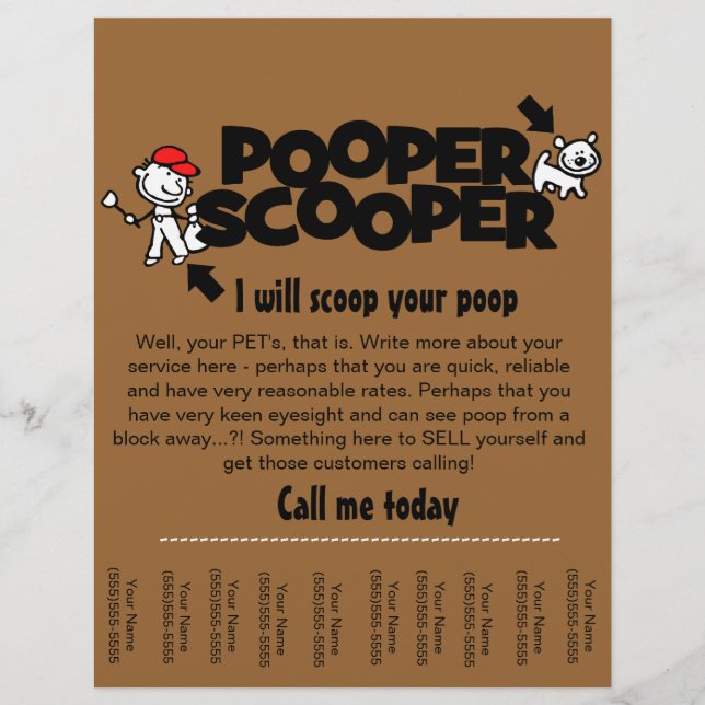 Pooper Scooper business tear sheet flyer (Front)