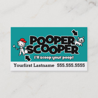 Pooper Scooper.Pet waste removal.Custom text/color Business Card
