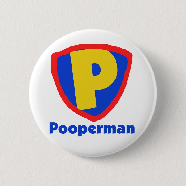 Pooperman Pinback Button (Front)