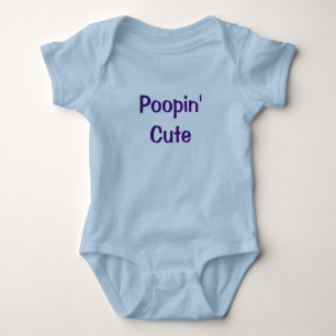 Poopin' Cute Funny Blue Baby Boy Romper Newborn