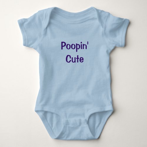 Poopin Cute Funny Blue Baby Boy Romper Newborn
