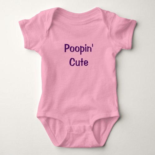 Poopin Cute Funny Pink Baby Girl Romper Newborn