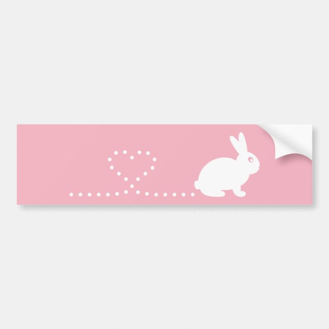 Pooping Heart Rabbit Car Bumper Sticker (Front)