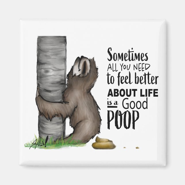 pooping Sloth Magnet (Front)