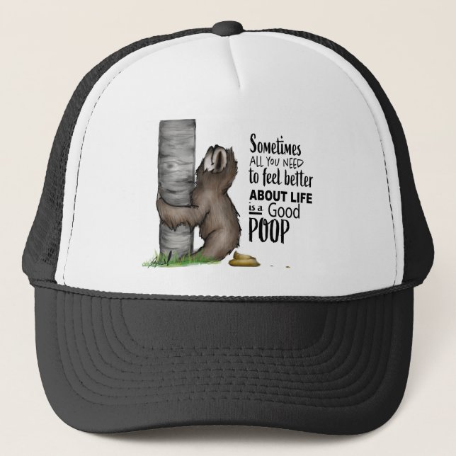 pooping Sloth Trucker Hat (Front)