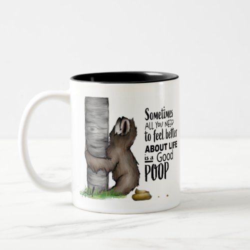 pooping Sloth Two_Tone Coffee Mug
