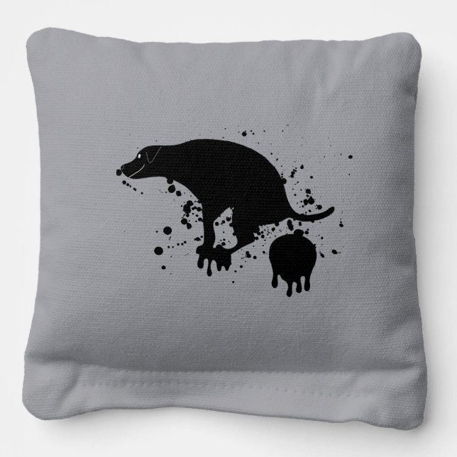 Pooping Splatter Dog Cornhole Bags (Front)