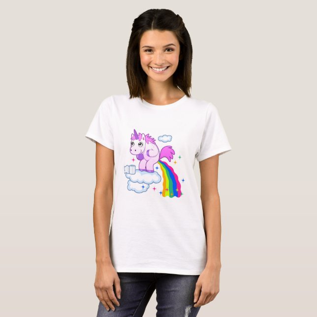 Pooping Unicorn T-Shirt (Front Full)