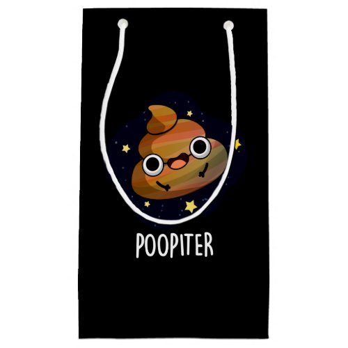 Poopiter Funny Planet Jupiter Pun Dark BG Small Gift Bag
