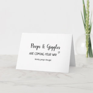 poops & giggles coming your way baby congrats card