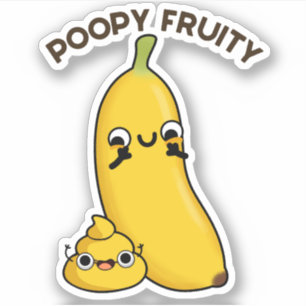 Poopy Fruity Funny Fruit Pun Sticker
