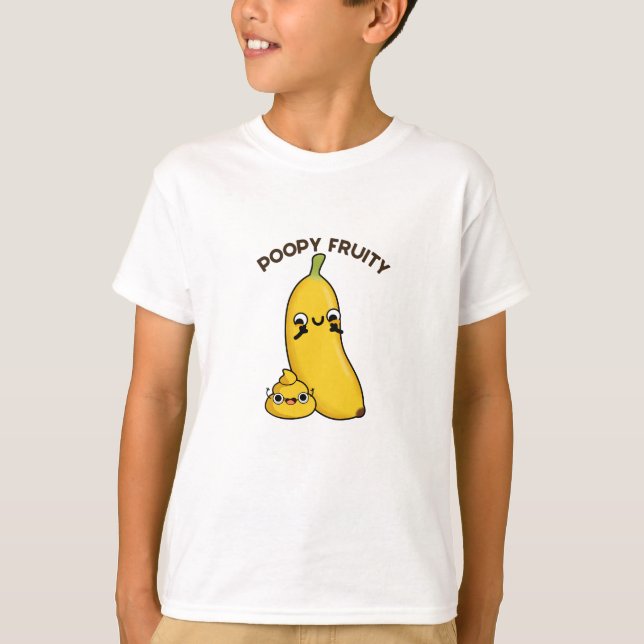 Poopy Fruity Funny Fruit Pun T-Shirt (Front)