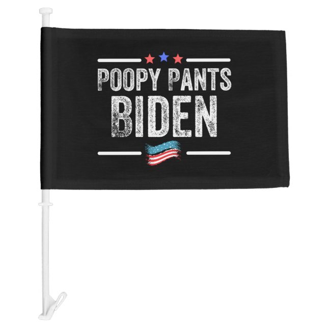 Poopy Pants Biden Car Flag (Front)