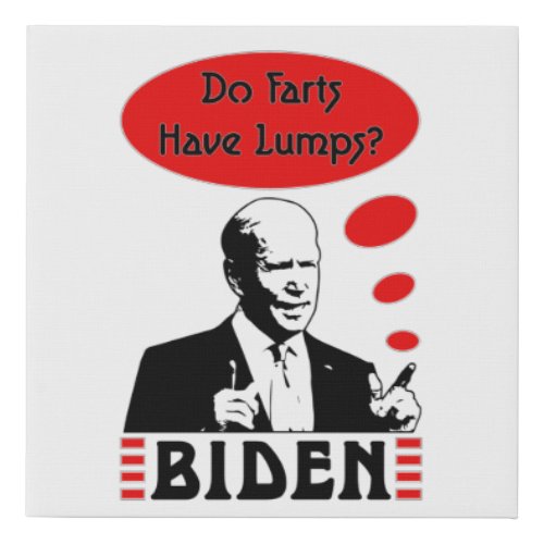 Poopy Pants Biden Faux Canvas Print