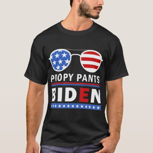 Poopy Pants Biden FJB Meme Anti Joe Biden   T_Shirt