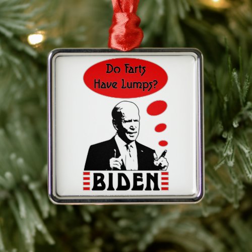 Poopy Pants Biden Metal Ornament