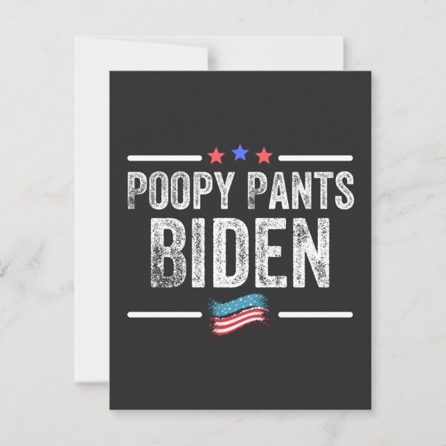 Poopy Pants Biden Thank You Card (Front)