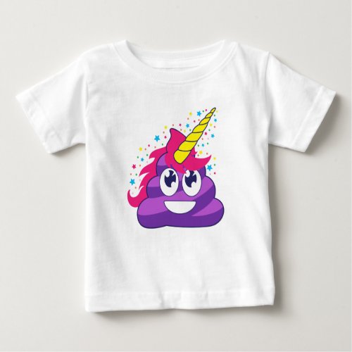 Poopy Unicorn Emoji Baby T_Shirt