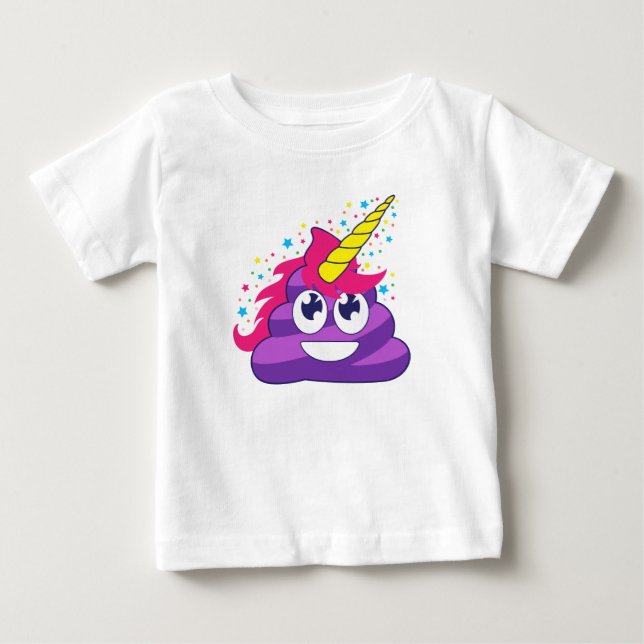 Poopy Unicorn Emoji Baby T-Shirt (Front)