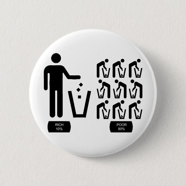 Poor and Rich Pinback Button (Front)
