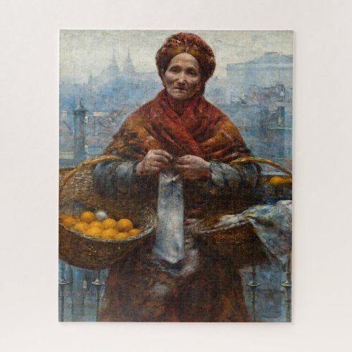 Poor Jewish Woman Selling Oranges in Poland Jigsaw Puzzle